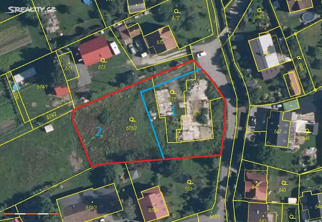 Prodej  stavebního pozemku 1 075 m², Baška - Kunčičky u Bašky, okres Frýdek-Místek