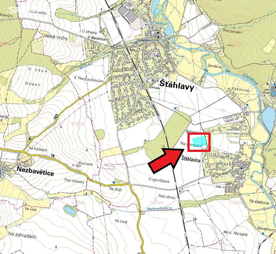 Prodej  pole 3 086 m², Šťáhlavy - Šťáhlavice, okres Plzeň-město