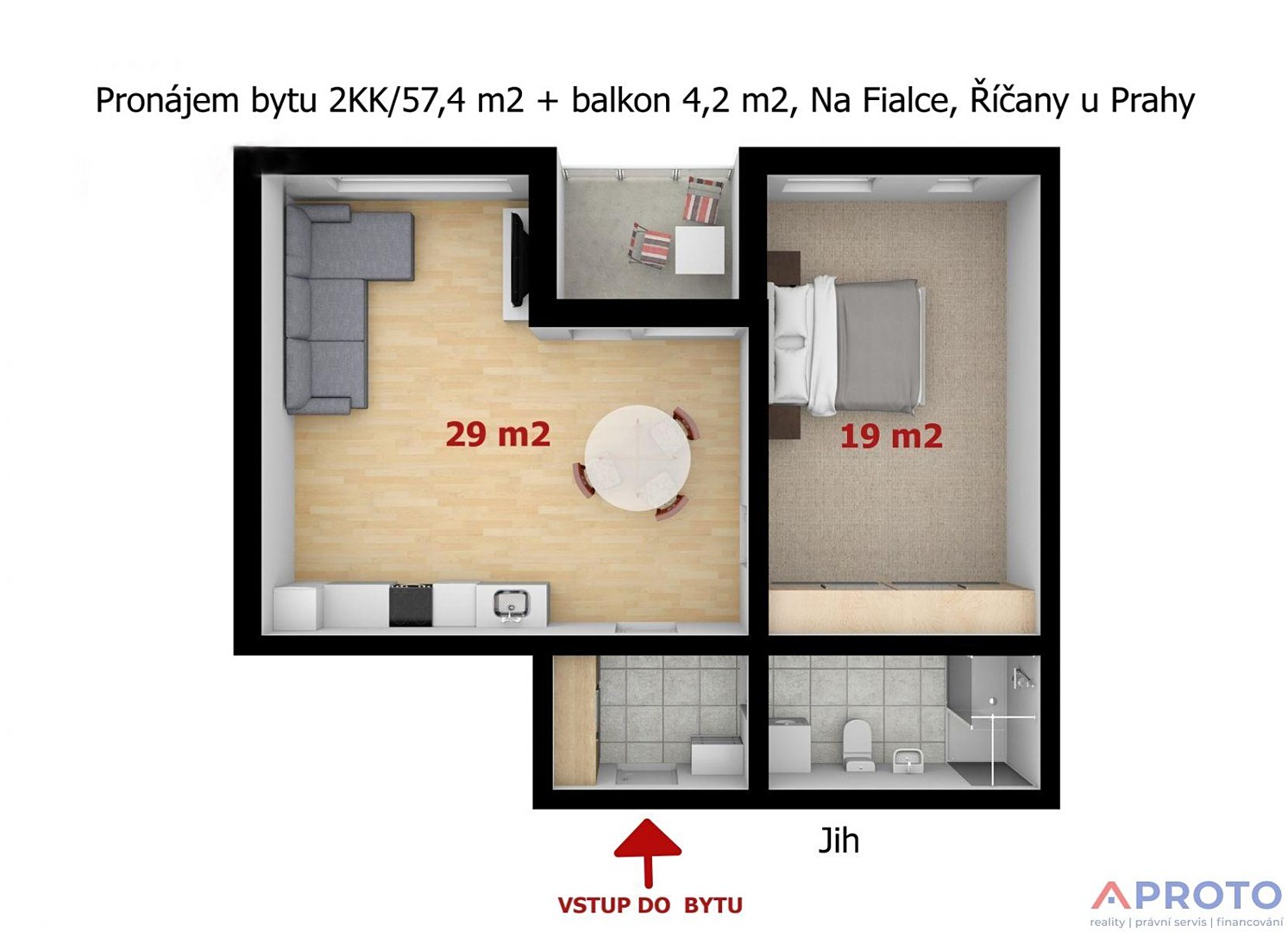 Pronájem bytu 2+kk 62 m², Říčany, okres Praha-východ