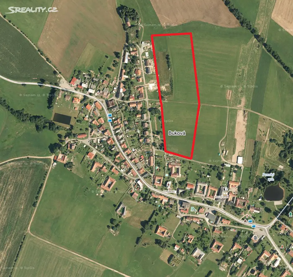 Prodej  stavebního pozemku 997 m², Buková, okres Prostějov