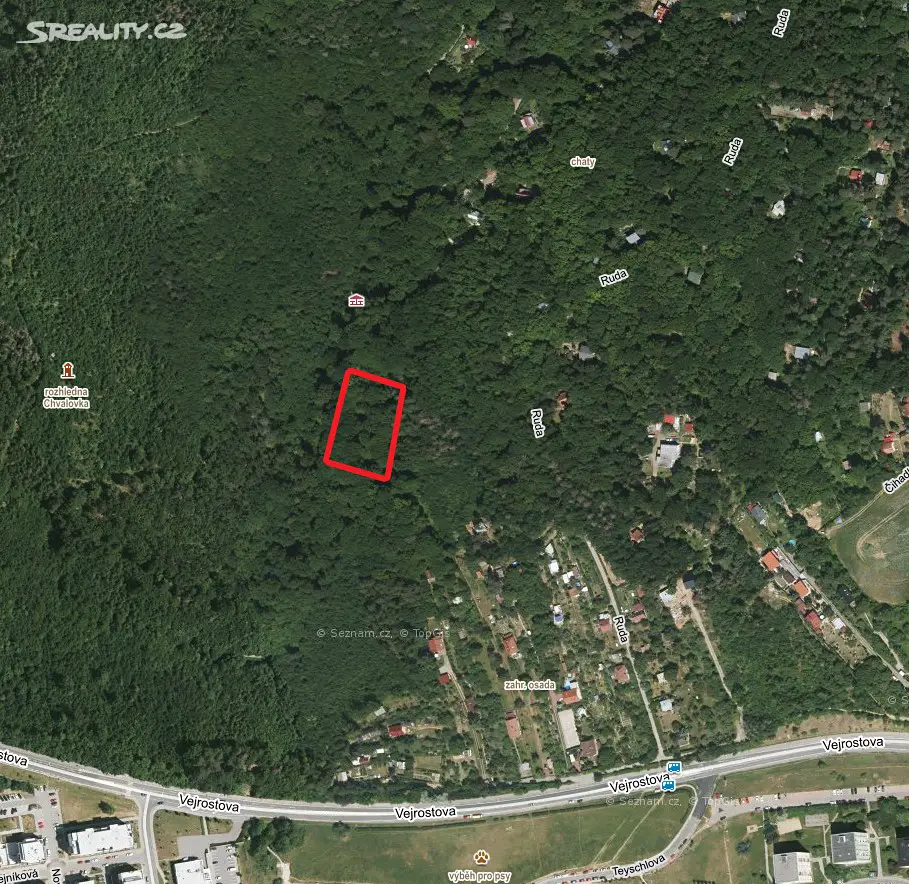 Prodej  lesa 375 m², Brno - Bystrc, okres Brno-město