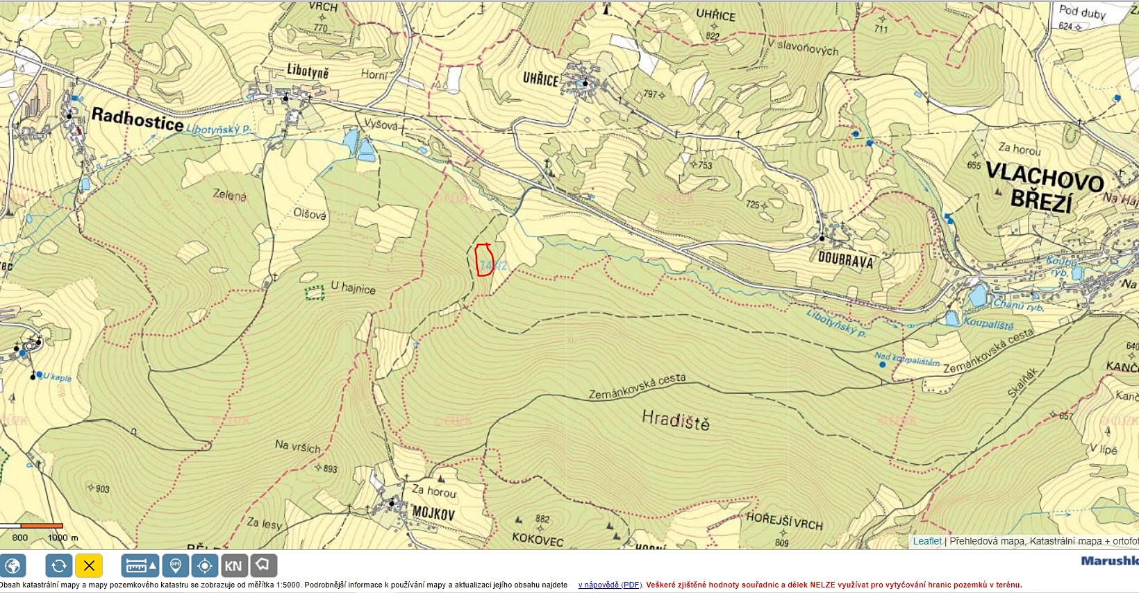 Prodej  lesa 6 992 m², Vlachovo Březí, okres Prachatice