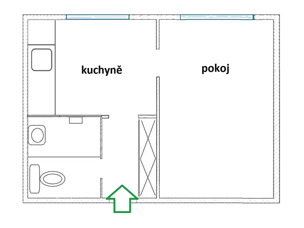 Pronájem bytu 1+1 29 m², Osada míru, Dolní Benešov