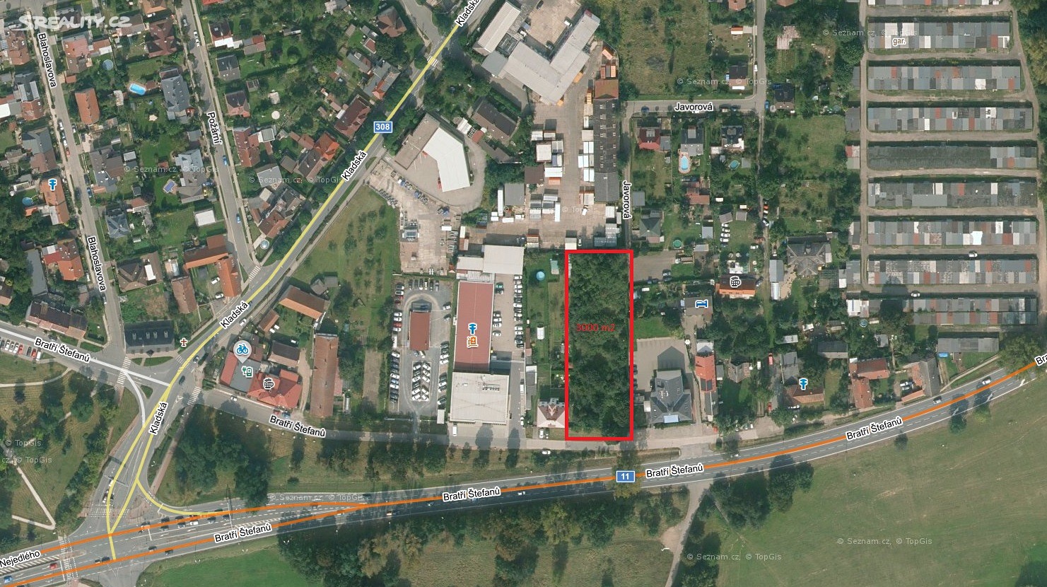 Pronájem  komerčního pozemku 3 000 m², Bratří Štefanů, Hradec Králové - Slezské Předměstí