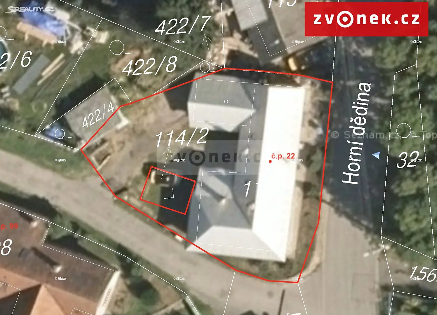 Prodej  stavebního pozemku 411 m², Horní dědina, Zlín - Příluky