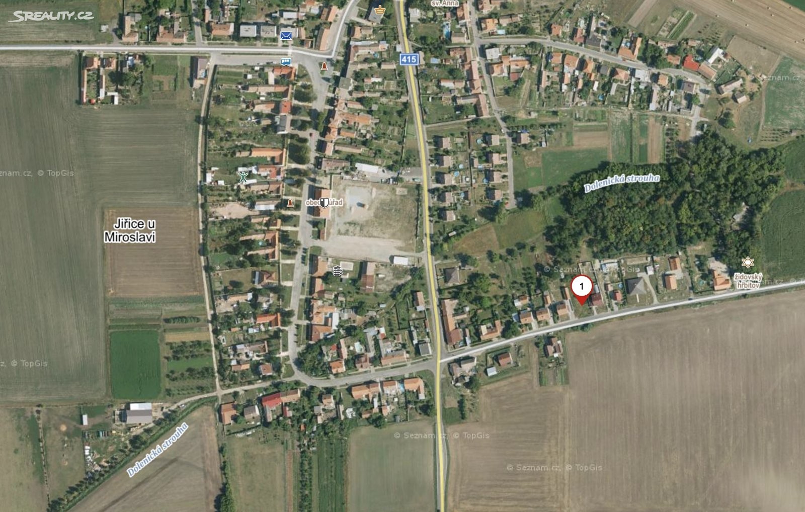 Prodej  stavebního pozemku 569 m², Jiřice u Miroslavi, okres Znojmo