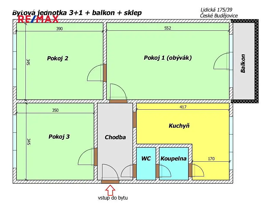 Prodej bytu 3+1 72 m², Lidická tř., České Budějovice - České Budějovice 7