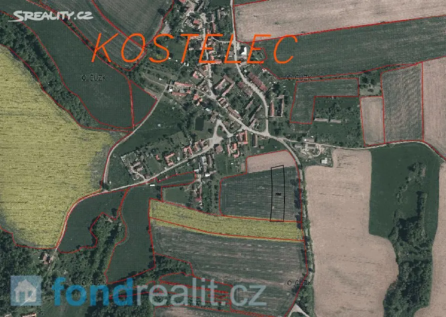 Prodej  pozemku 4 321 m², Hluboká nad Vltavou - Kostelec, okres České Budějovice