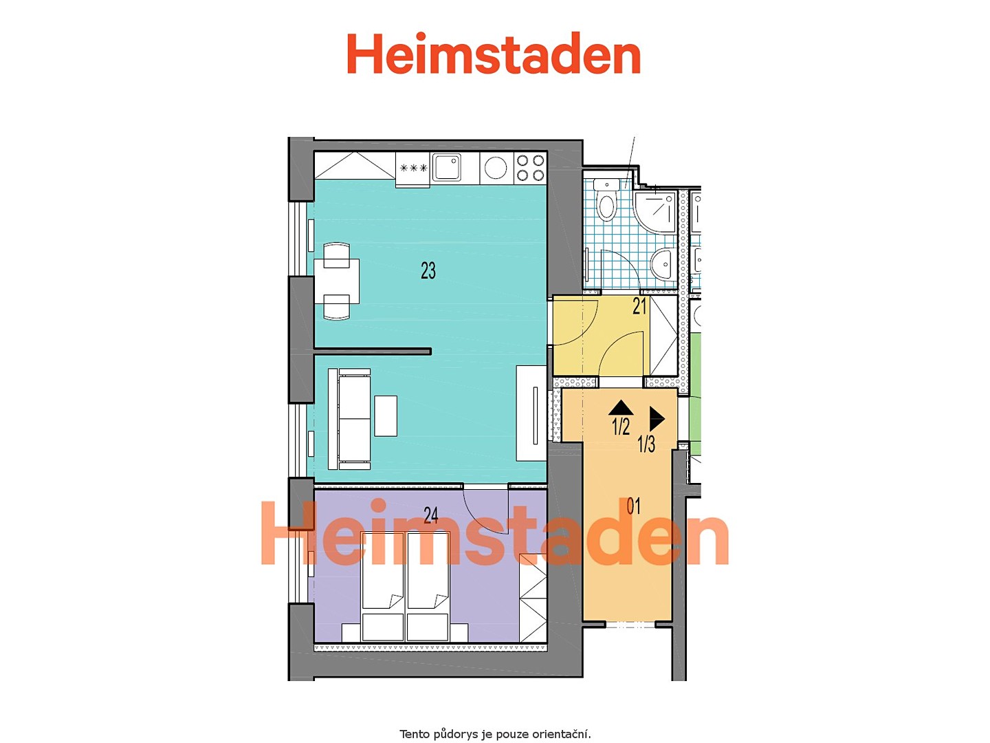 Pronájem bytu 2+kk 42 m², Hlavní třída, Havířov - Město