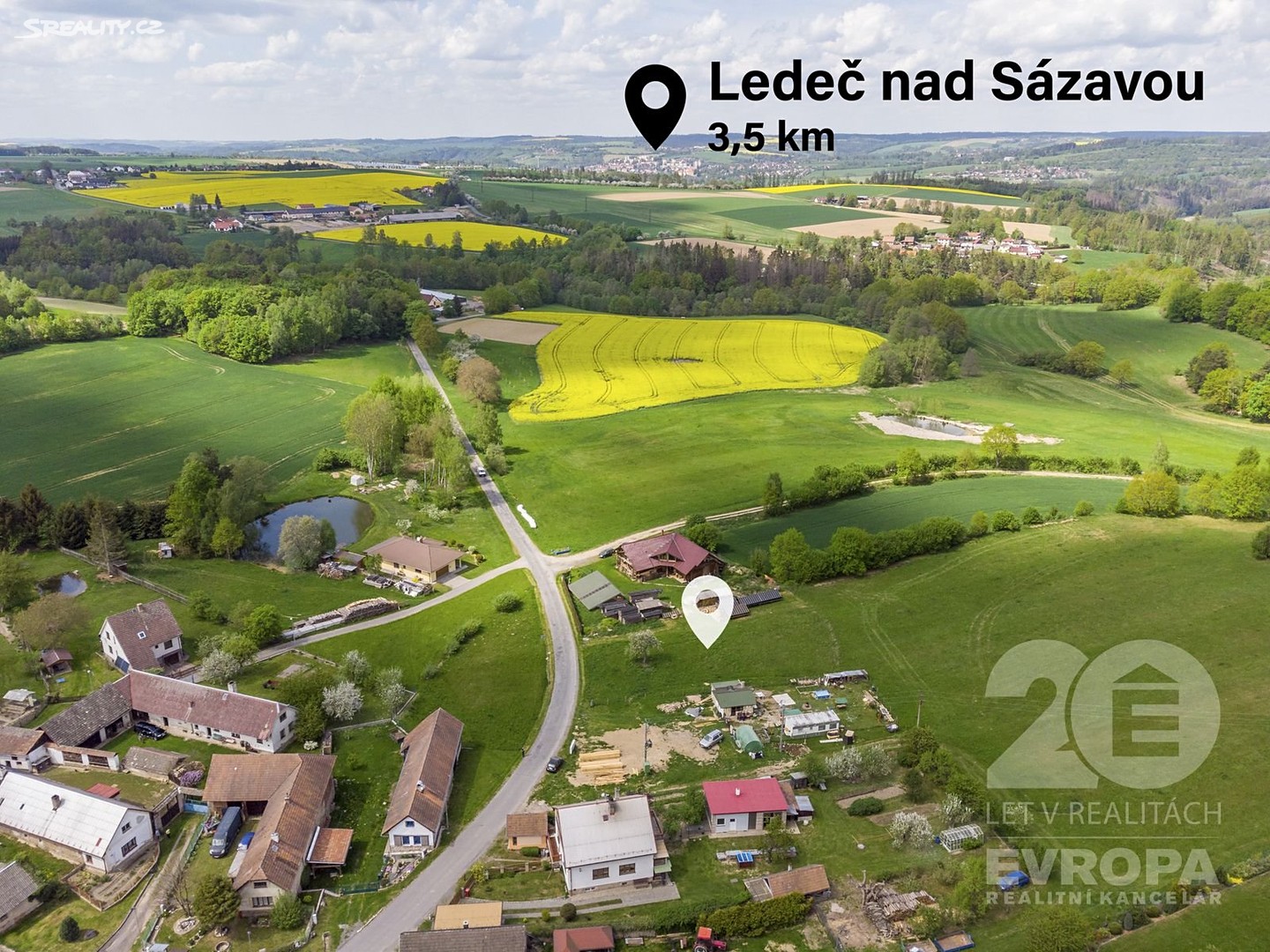 Prodej  stavebního pozemku 1 250 m², Bojiště - Mstislavice, okres Havlíčkův Brod