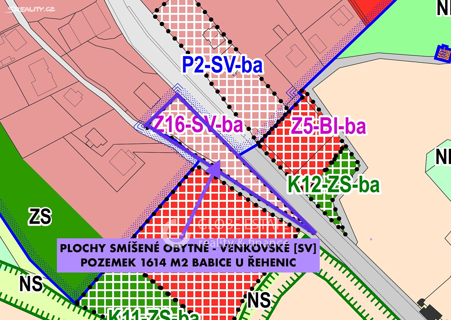 Prodej  stavebního pozemku 1 614 m², Řehenice - Babice, okres Benešov