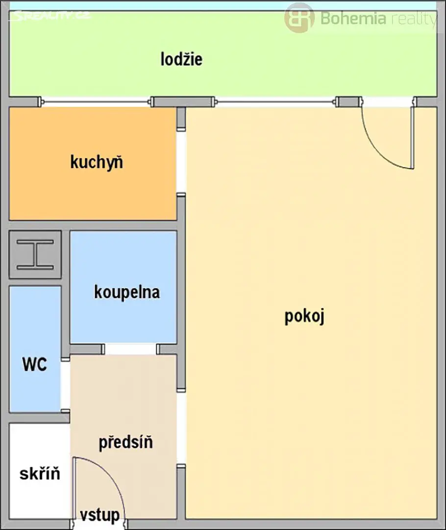 Pronájem bytu 1+1 33 m², Habartická, Praha 9 - Střížkov