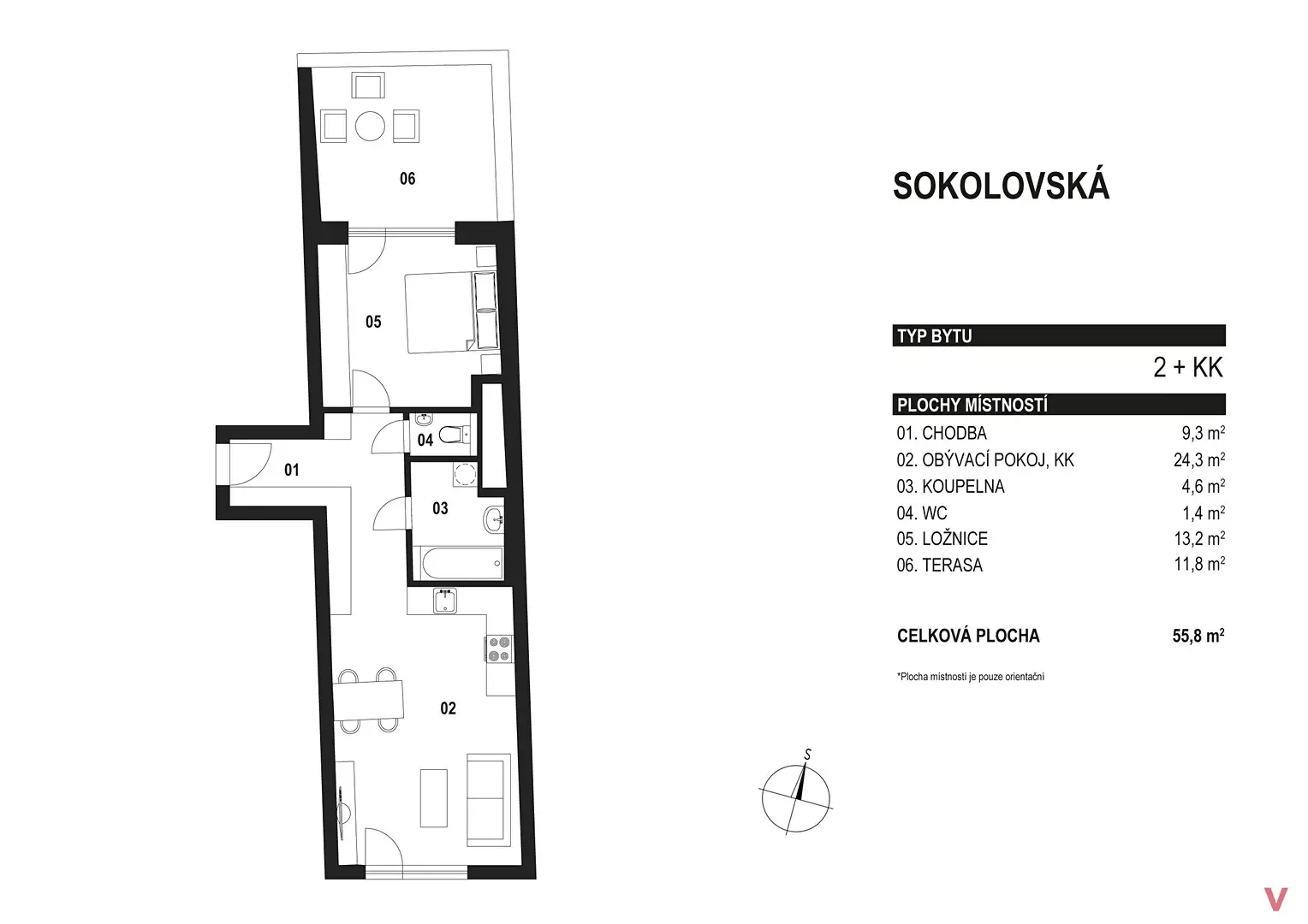 Prodej bytu 2+kk 56 m², Sokolovská, Bystré