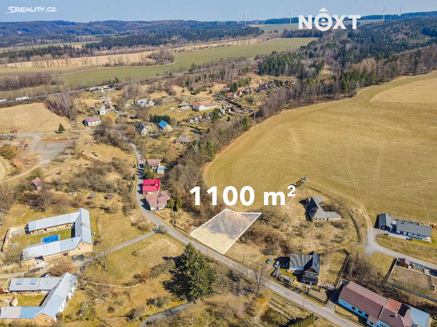 Prodej  stavebního pozemku 1 100 m², Gruna, okres Svitavy