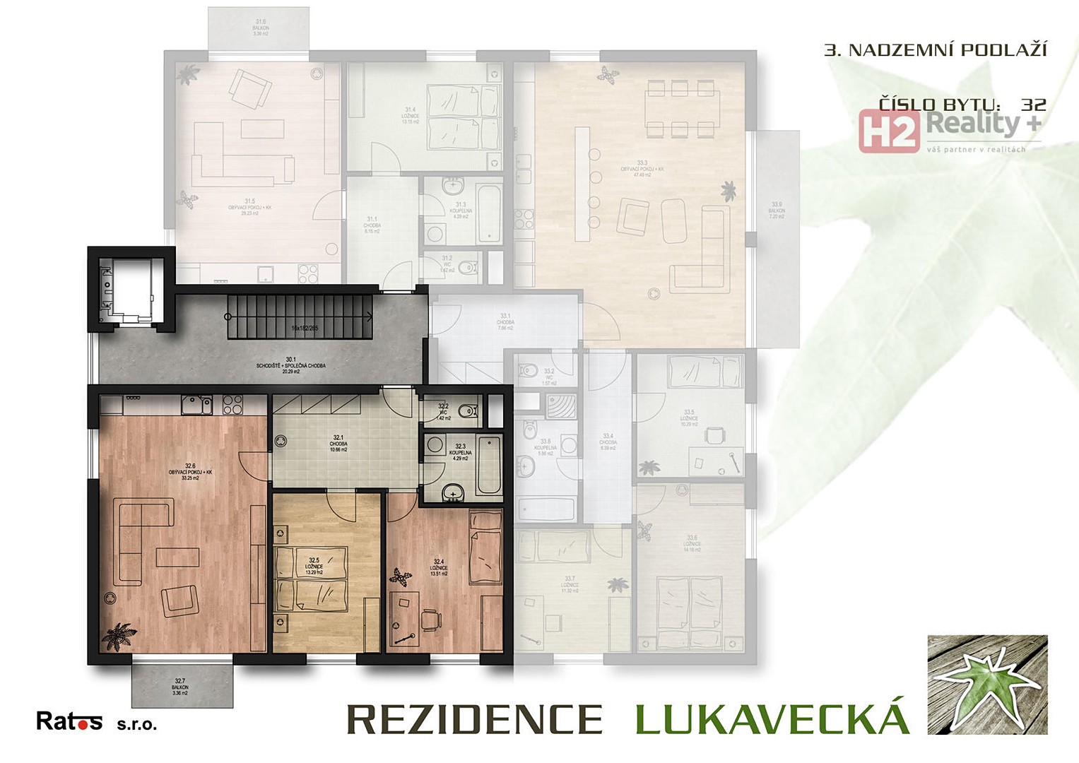 Prodej bytu 3+kk 78 m², Lukavecká, Praha 9 - Horní Počernice