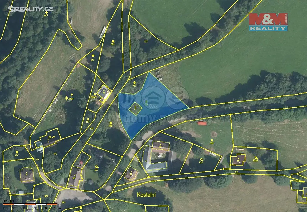 Prodej  stavebního pozemku 2 182 m², Kraslice - Kostelní, okres Sokolov
