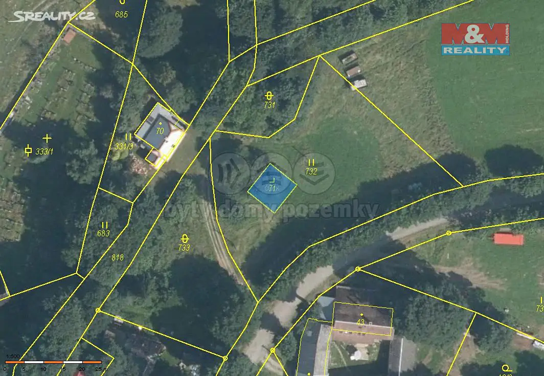 Prodej  stavebního pozemku 2 182 m², Kraslice - Kostelní, okres Sokolov