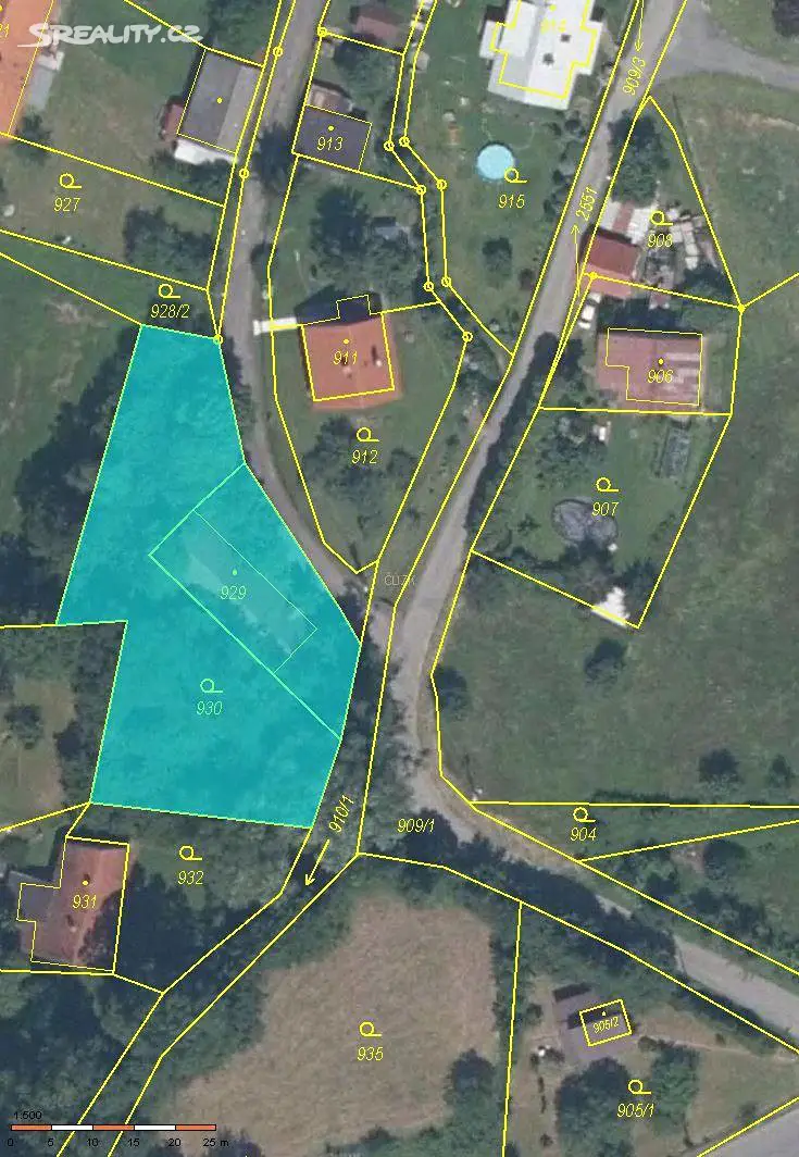 Prodej  stavebního pozemku 1 407 m², Tichá, okres Nový Jičín