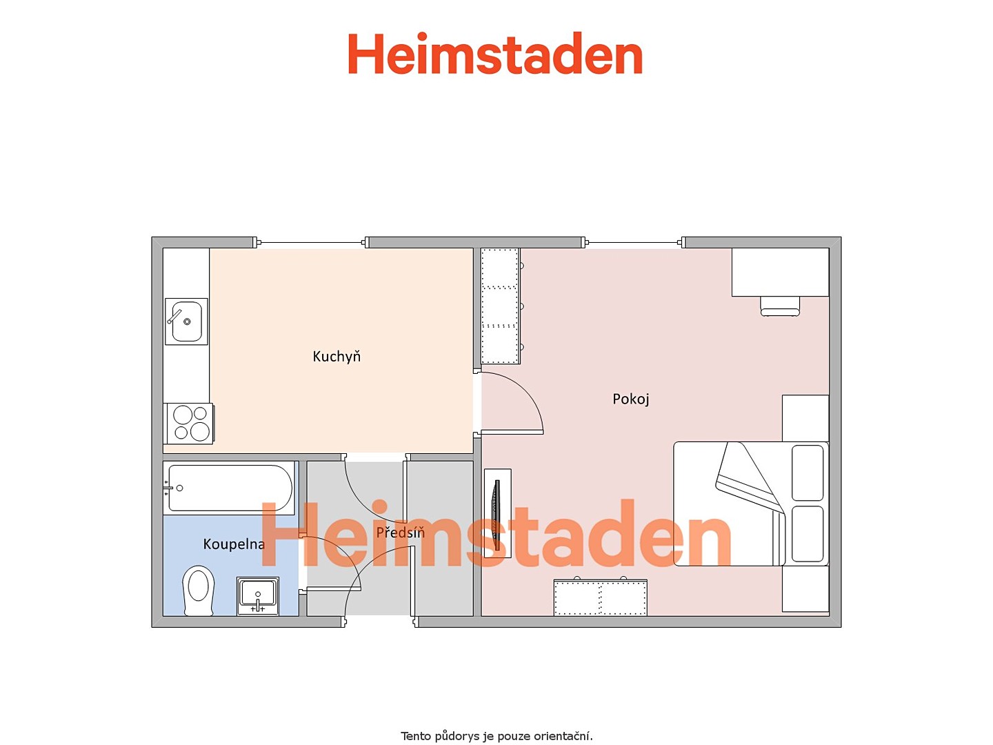 Pronájem bytu 1+1 34 m², Bruzovská, Frýdek-Místek - Frýdek