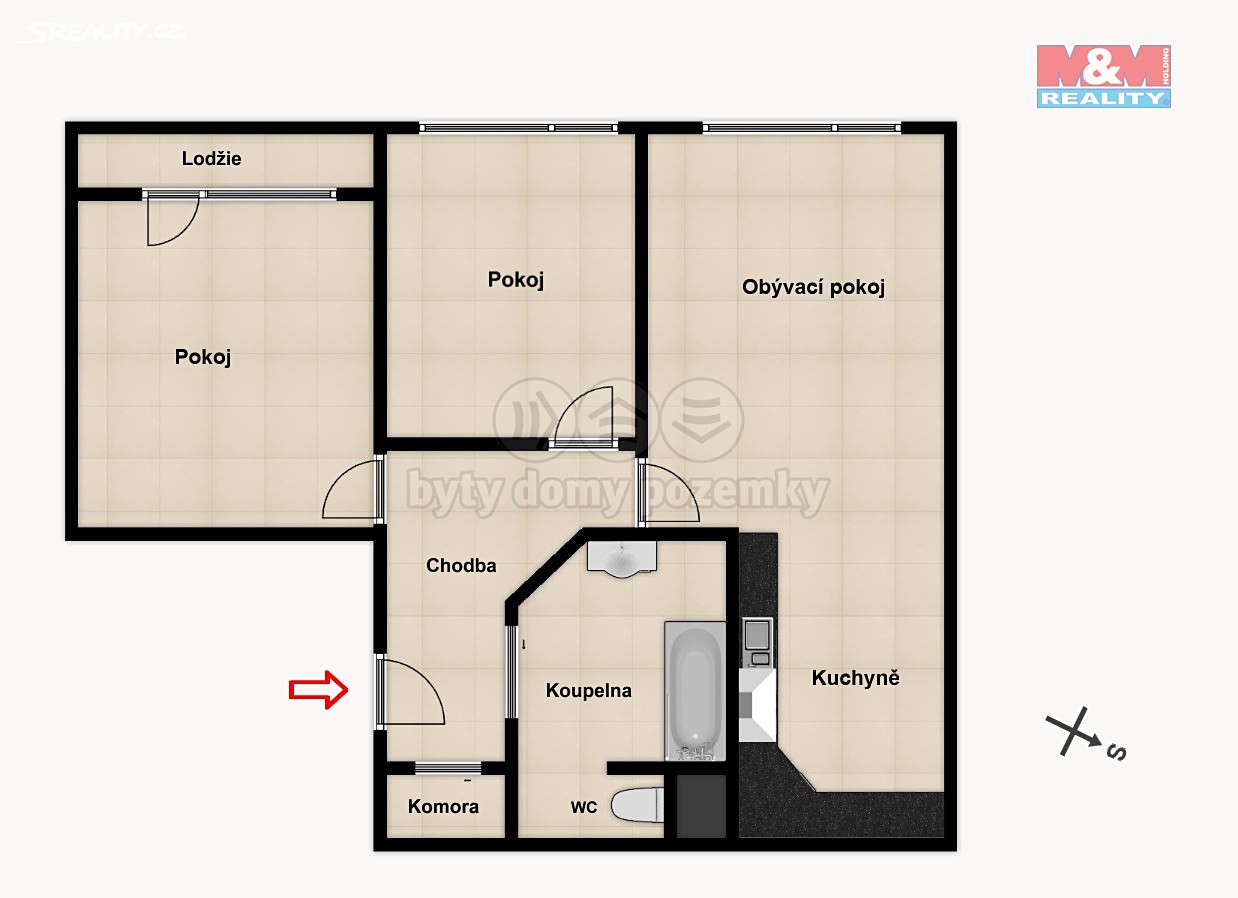 Pronájem bytu 3+kk 67 m², Tyršova, Beroun - Beroun-Město