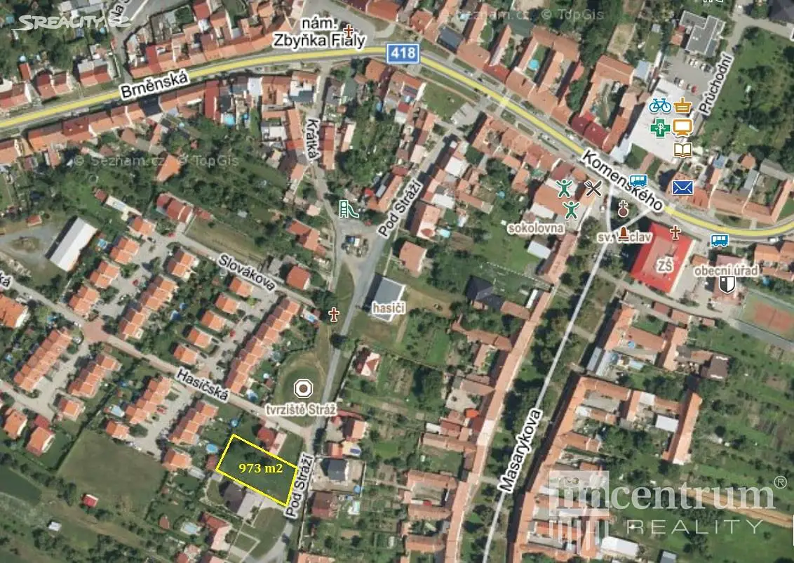 Prodej  stavebního pozemku 973 m², Sokolnice, okres Brno-venkov