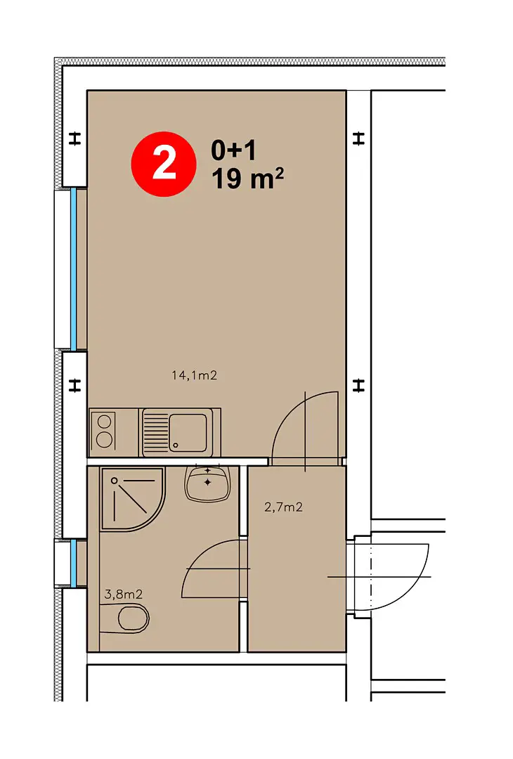 Pronájem bytu 1+kk 19 m², Sportovní, Frýdlant nad Ostravicí - Frýdlant