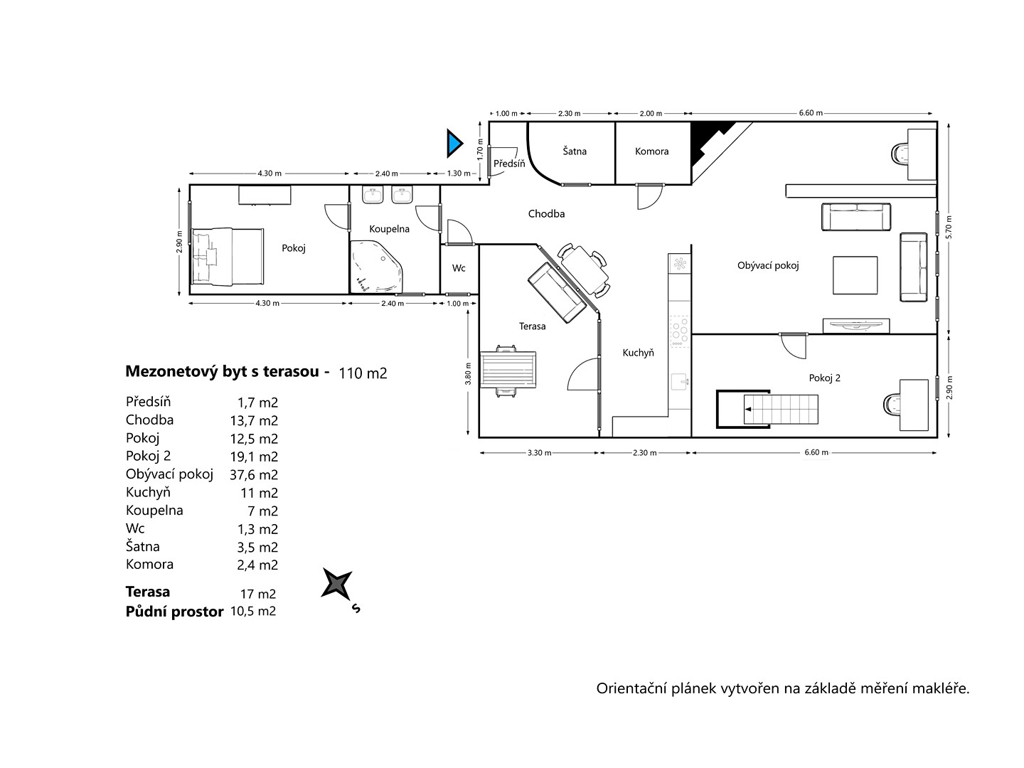 Prodej bytu 4+kk 110 m² (Mezonet), Bezručova, Brno - Staré Brno