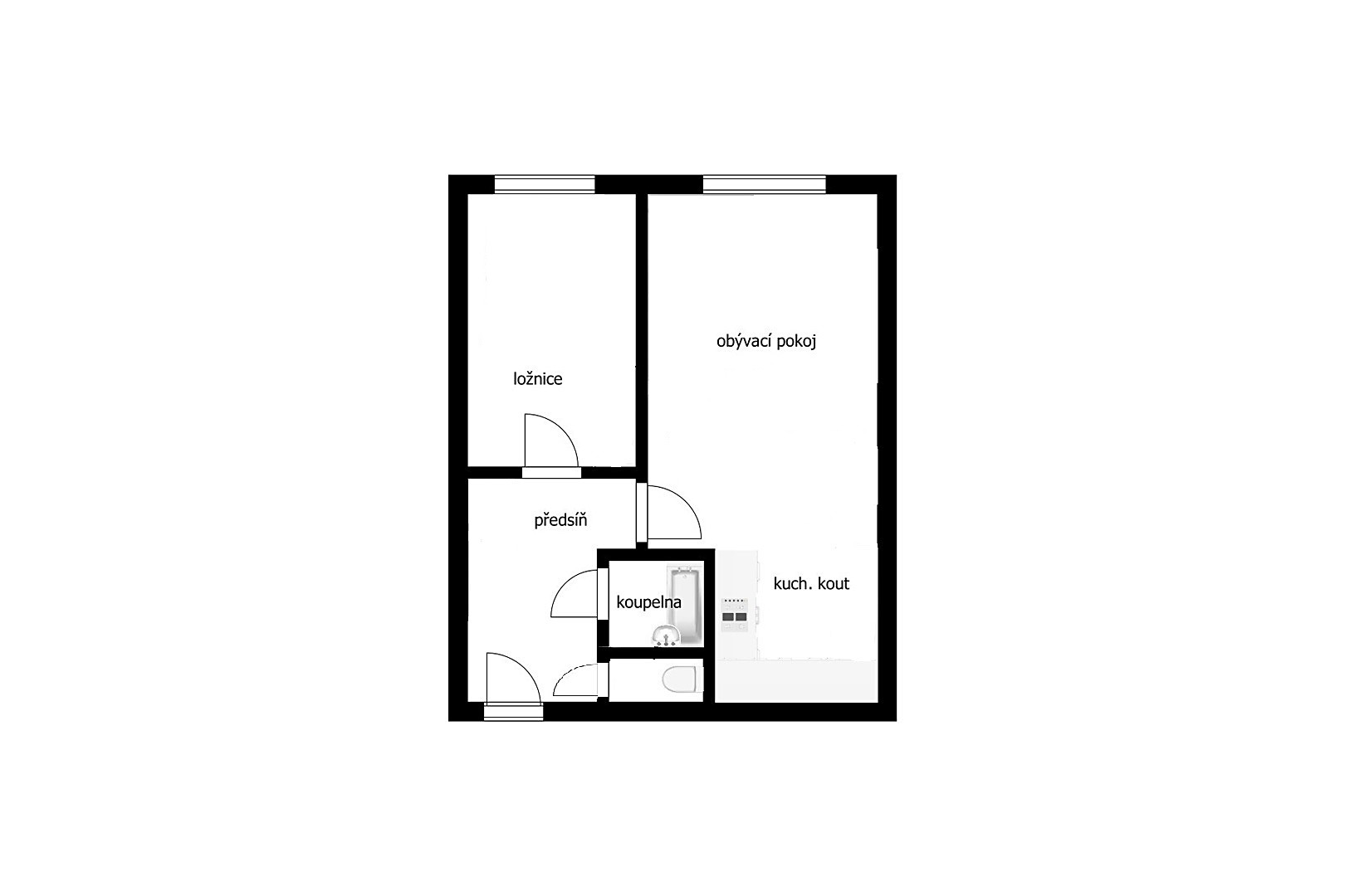 Prodej bytu 2+kk 46 m², Nádražní, Mnichovo Hradiště