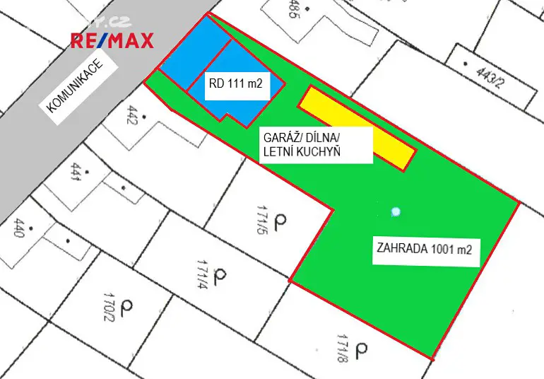 Prodej  rodinného domu 111 m², pozemek 1 111 m², Husova, Vroutek