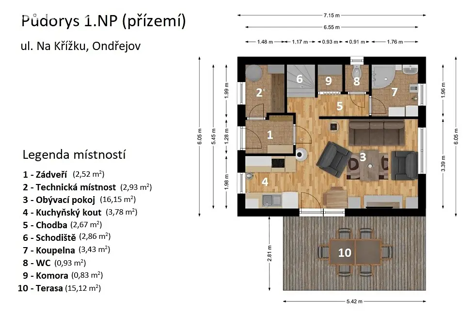 Prodej  rodinného domu 68 m², pozemek 1 227 m², Na Křížku, Ondřejov
