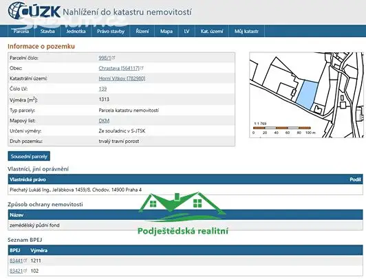 Prodej  komerčního pozemku 1 313 m², Chrastava - Horní Vítkov, okres Liberec