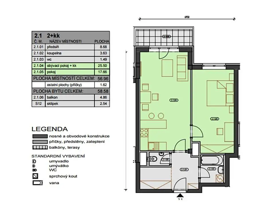 Pronájem bytu 2+kk 57 m², Wiesenthalova, Praha 5 - Řeporyje
