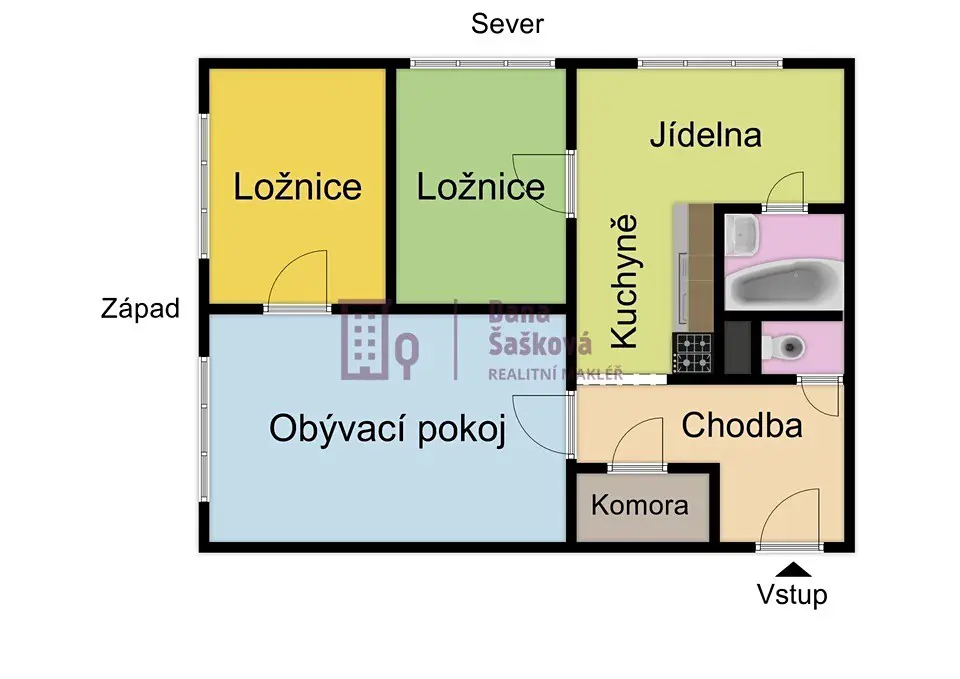 Prodej bytu 3+1 66 m², sídliště Vajgar, Jindřichův Hradec - Jindřichův Hradec III