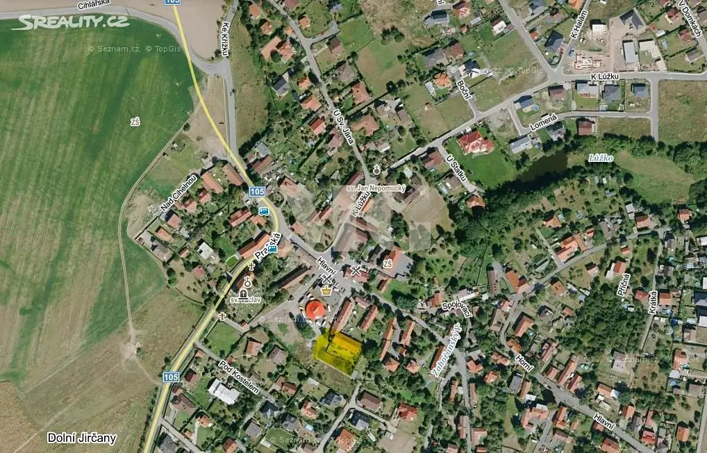 Prodej  stavebního pozemku 1 260 m², Hlavní, Psáry - Dolní Jirčany