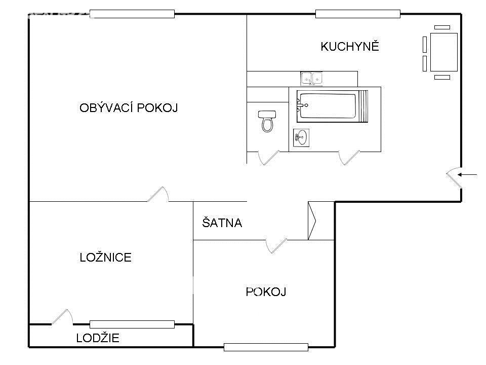 Pronájem bytu 3+1 74 m², U Hřiště, Bruntál