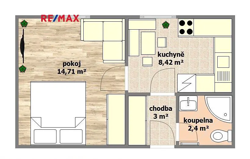 Prodej bytu 1+1 29 m², Hornická, Dubňany