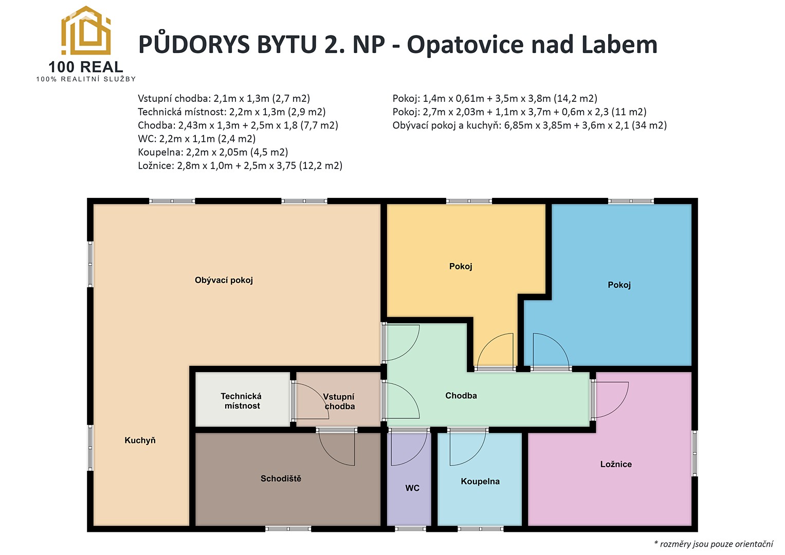 Prodej bytu 4+kk 92 m², Mokrá, Opatovice nad Labem