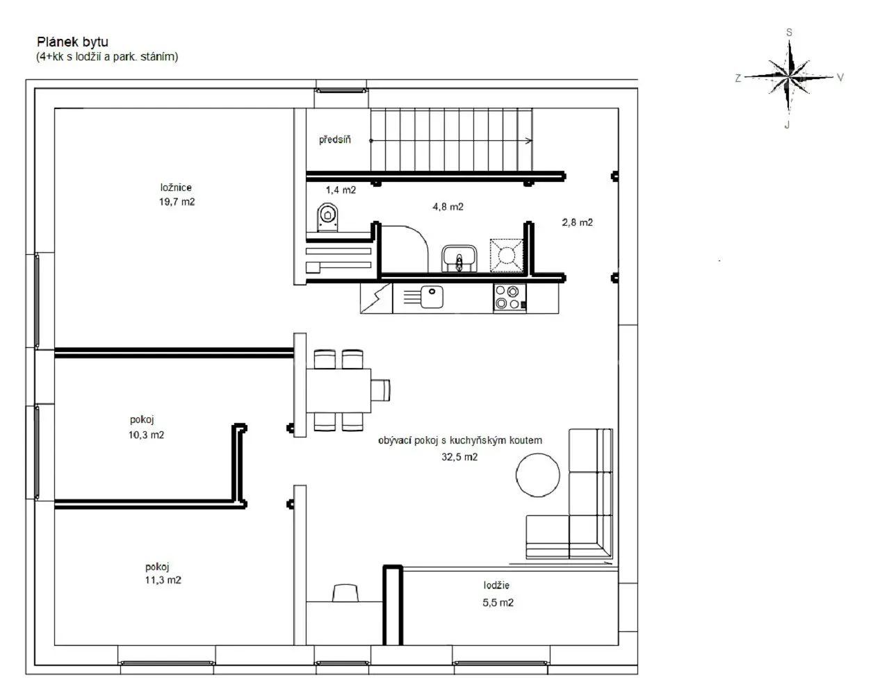 Prodej bytu 4+kk 91 m², Pardubice - Pardubice V, okres Pardubice