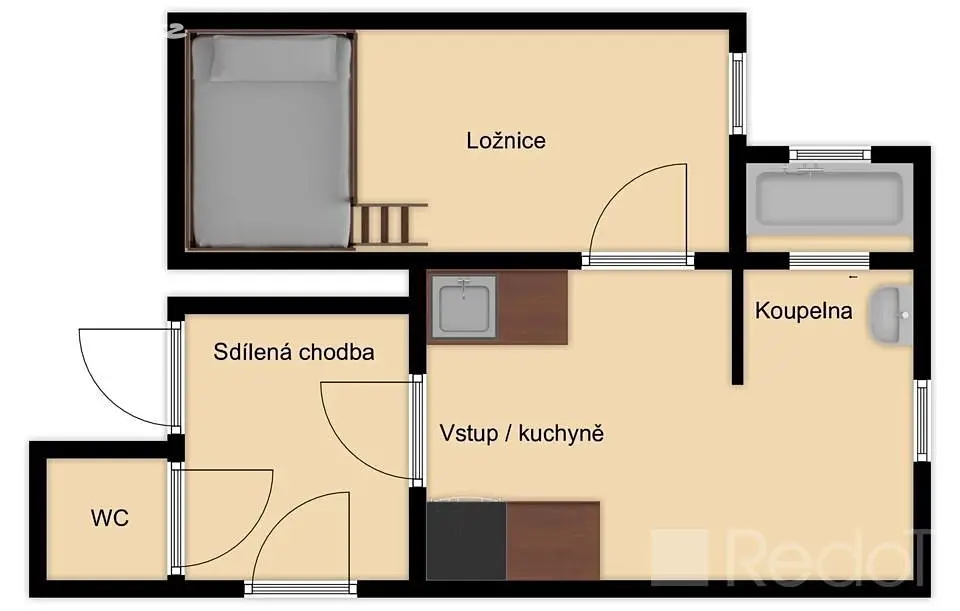 Pronájem bytu 1+1 37 m², Mánesova, Praha 2 - Vinohrady