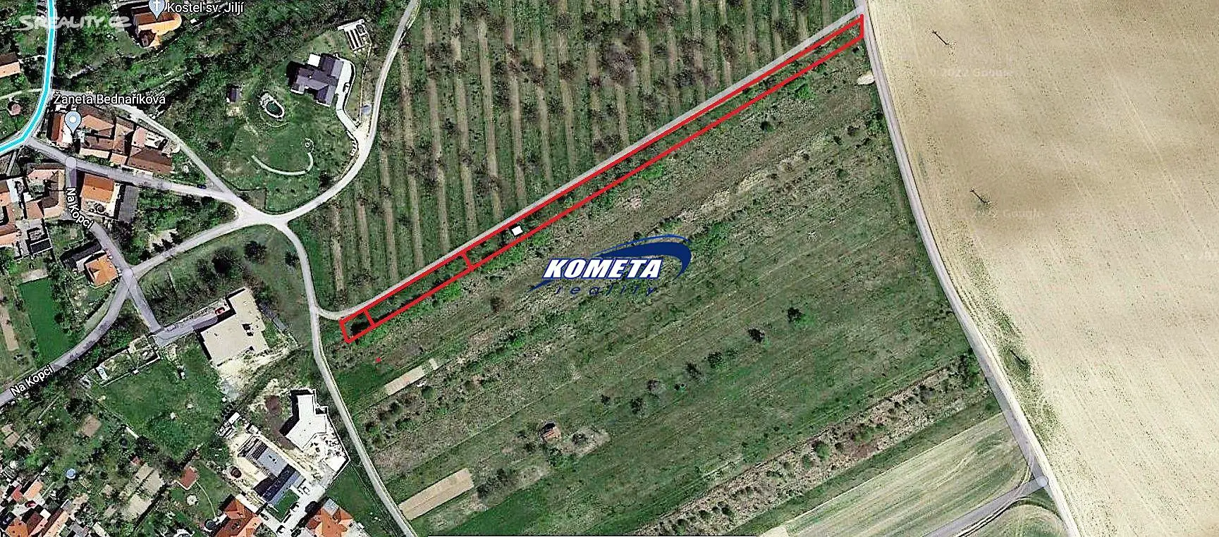 Prodej  stavebního pozemku 2 672 m², Kobeřice u Brna, okres Vyškov