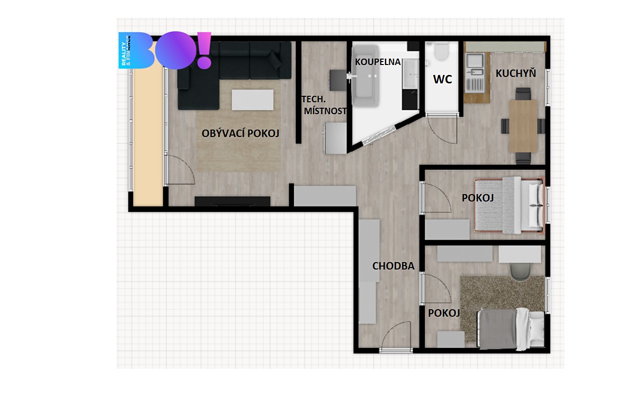 Prodej bytu 3+1 68 m², Hulvácká, Ostrava - Zábřeh