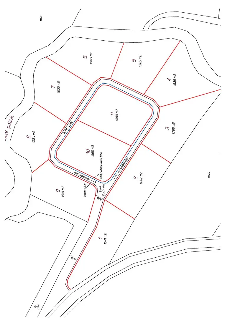 Prodej  stavebního pozemku 1 641 m², Bžany, okres Teplice