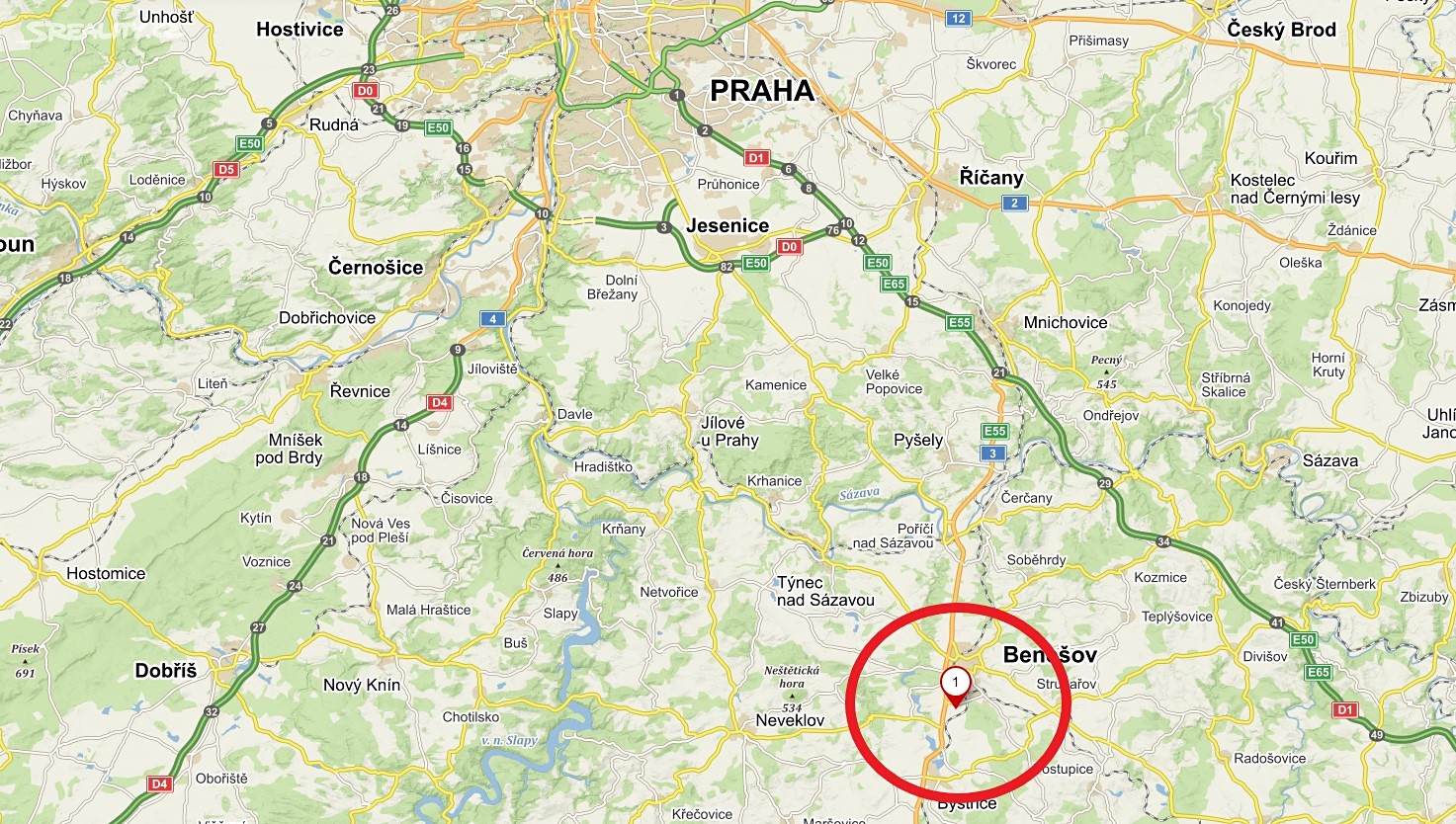 Prodej  stavebního pozemku 911 m², Benešov - Mariánovice, okres Benešov