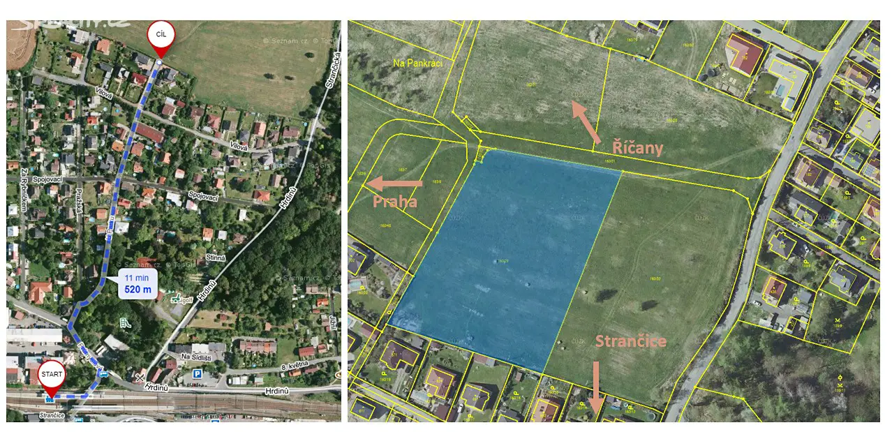 Prodej  stavebního pozemku 9 500 m², Strančice, okres Praha-východ
