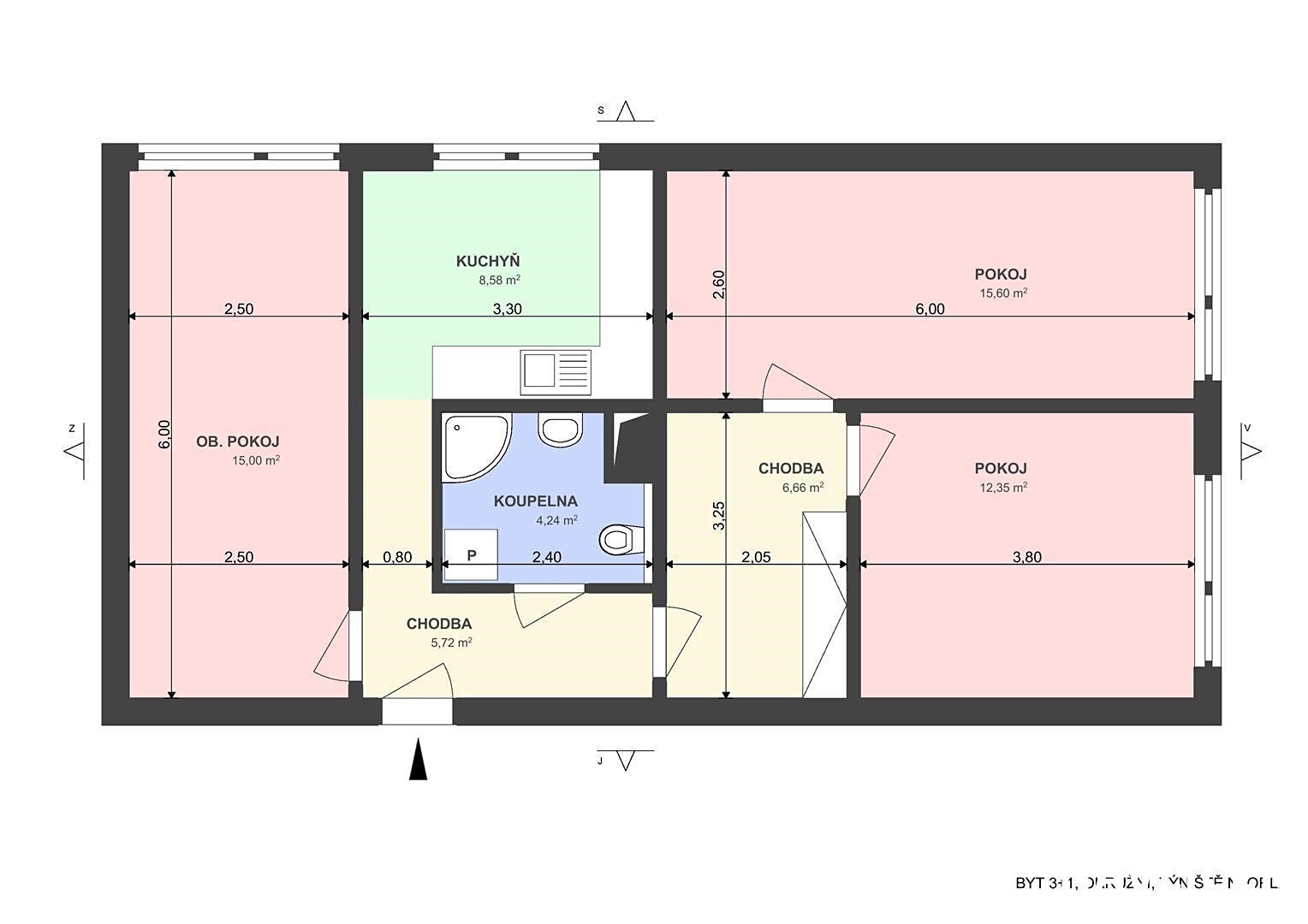 Pronájem bytu 3+1 68 m², Okružní, Týniště nad Orlicí