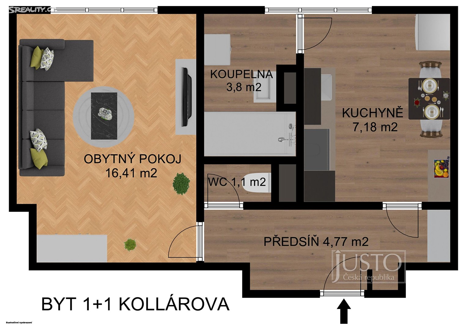 Prodej bytu 1+1 37 m², Kollárova, Písek - Budějovické Předměstí
