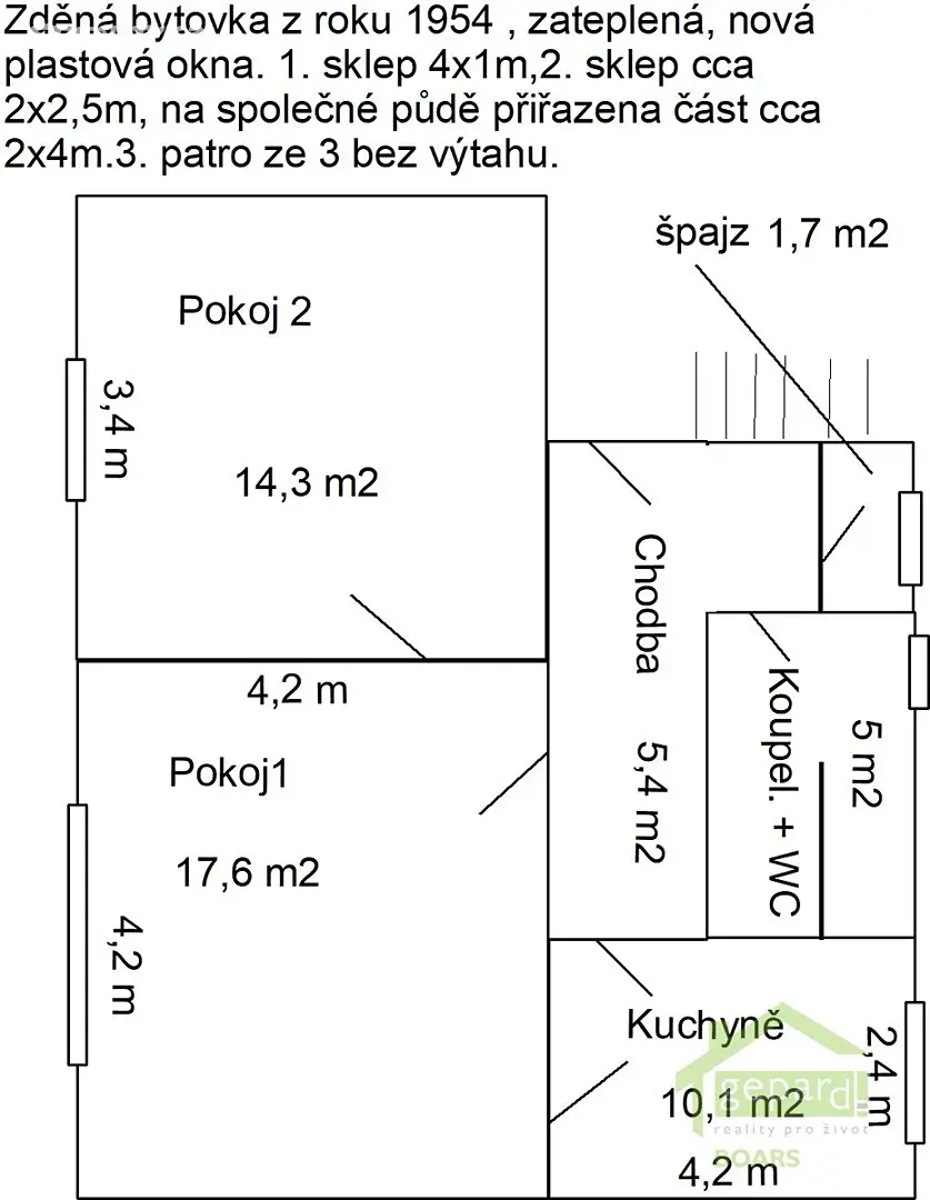 Prodej bytu 2+1 63 m², Masarykova, Kamenice nad Lipou
