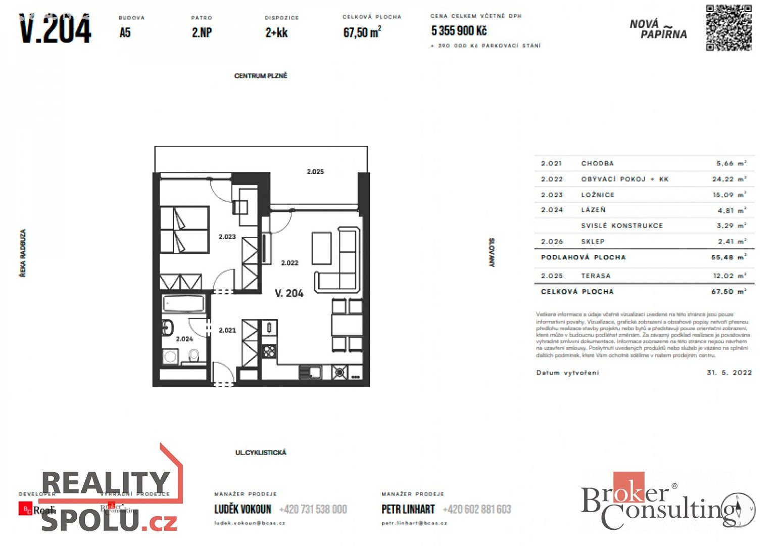 Prodej bytu 2+kk 55 m², Plzeň, okres Plzeň-město