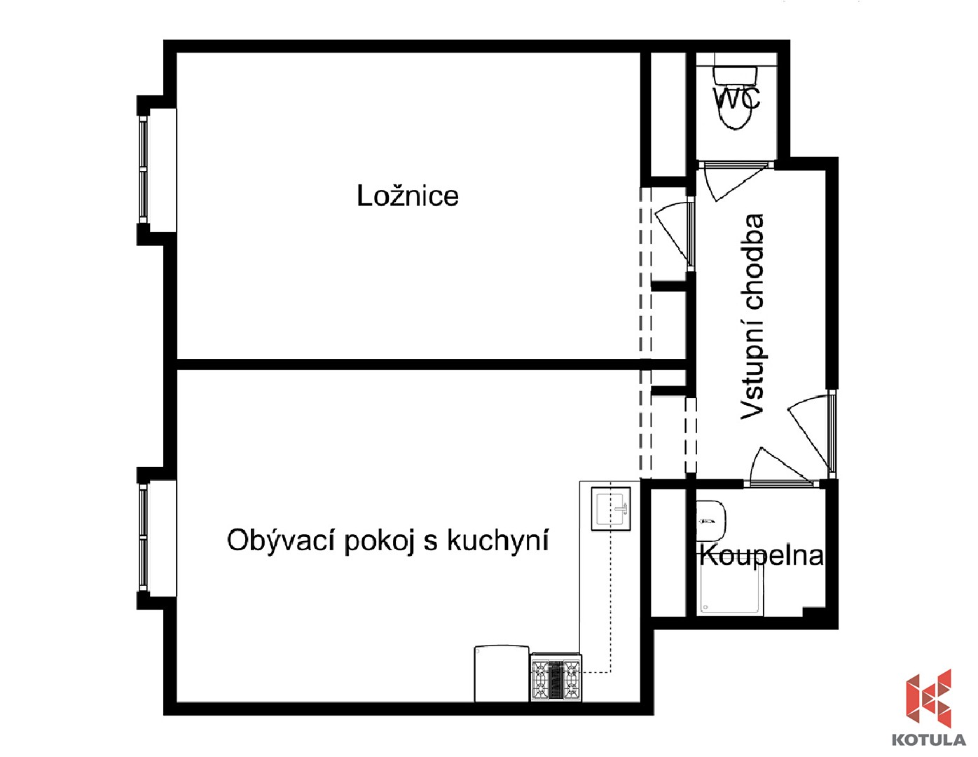 Prodej bytu 2+kk 46 m², Horní, Praha 4 - Nusle