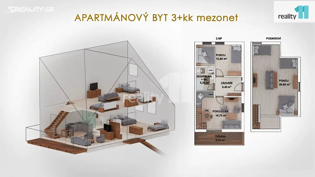 Prodej bytu 3+kk 92 m², Václavov u Bruntálu, okres Bruntál